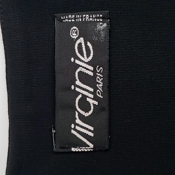 Vintage Virginie Paris Sheer Black Long Duster/Kimono With Embroidered Mesh Cuff - Picture 6 of 9